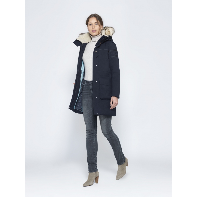 PARKA chaude femme Cosy Wool marine - Lestra Outdoor